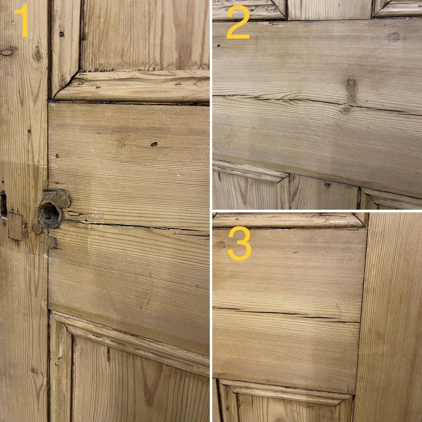 Original Vintage Reclaimed Victorian Pine Internal 4 panel Door 1970 x 760mm