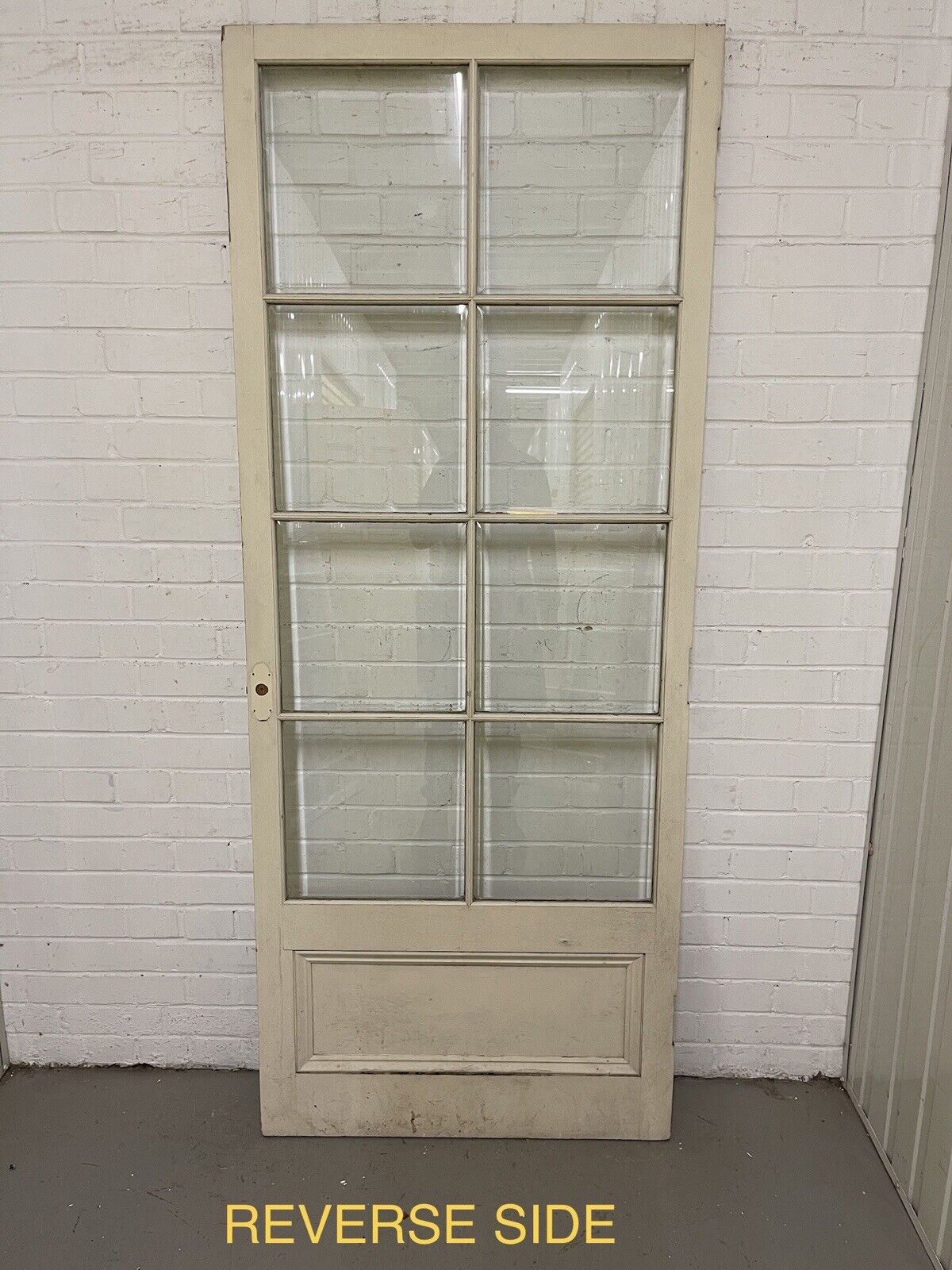 Reclaimed Georgian Wooden Panel Bevelled Glass Door 2006 x 810mm