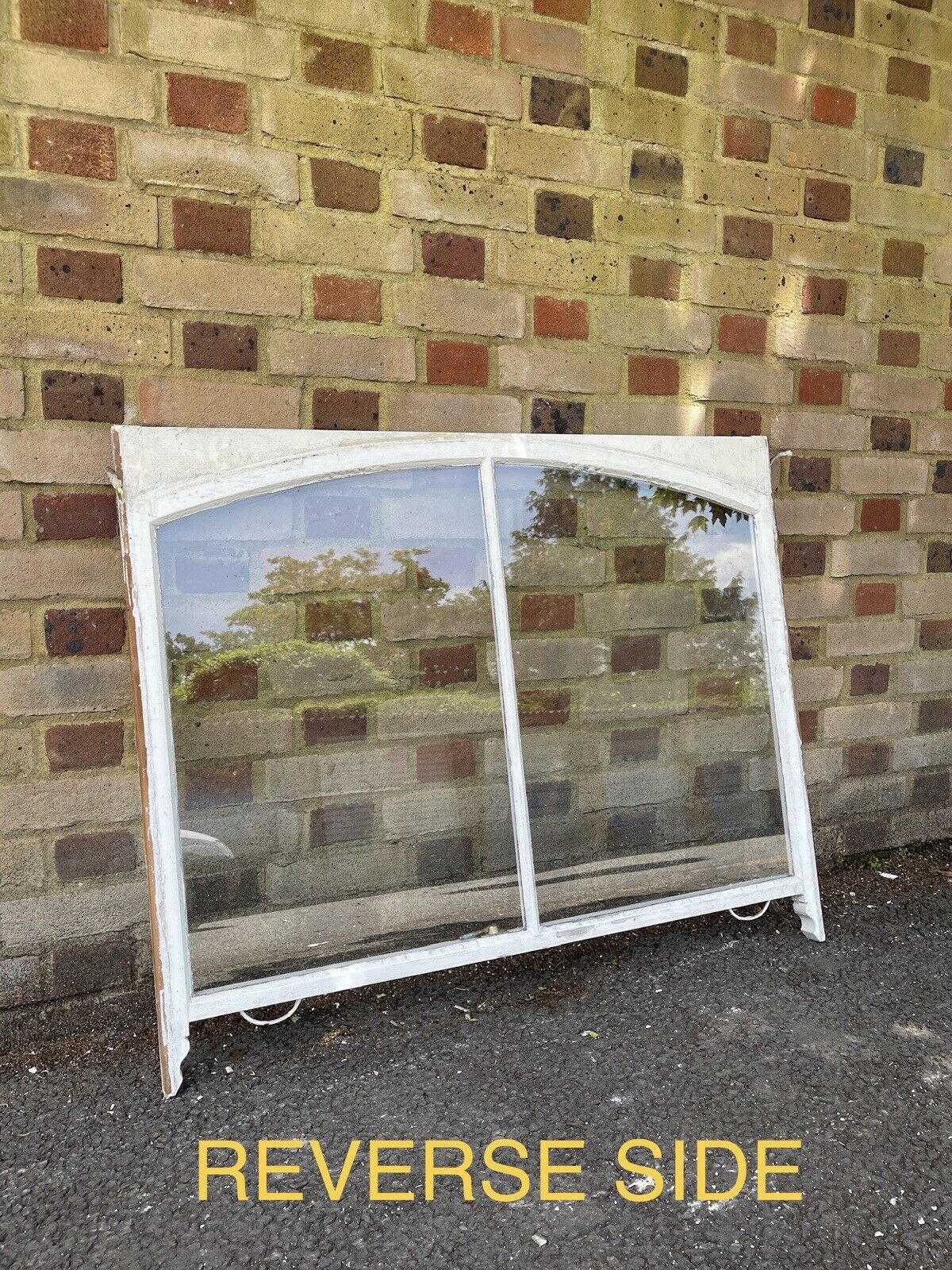 Reclaimed Old Victorian Edwardian Arch Panel Wooden Sash Window 1050 x 855mm