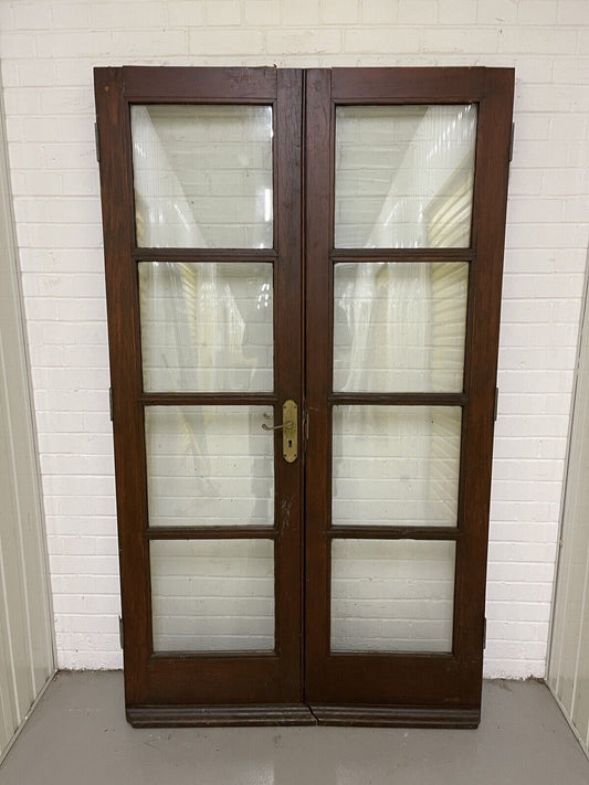 Reclaimed Old French Double Glazed Glass Wooden Double Doors 2025 x 1185mm