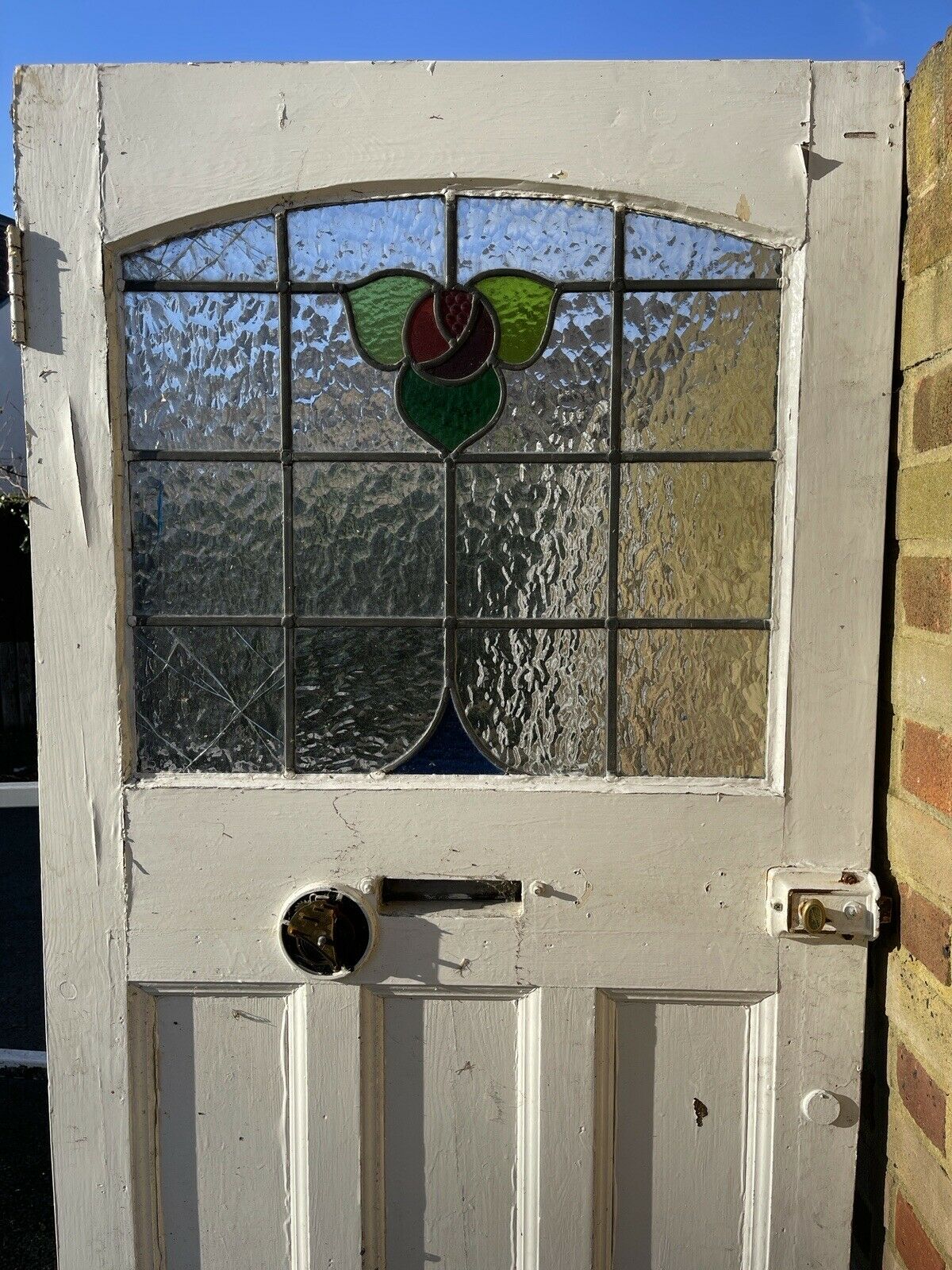 Reclaimed Old Edwardian Victorian Wooden Panel Front Door 2035mm x 815mm