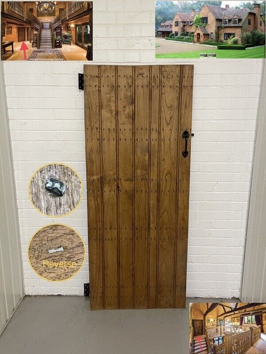 Reclaimed Oak Old Handmade Studded Ledge and Brace door 1830 x 752mm