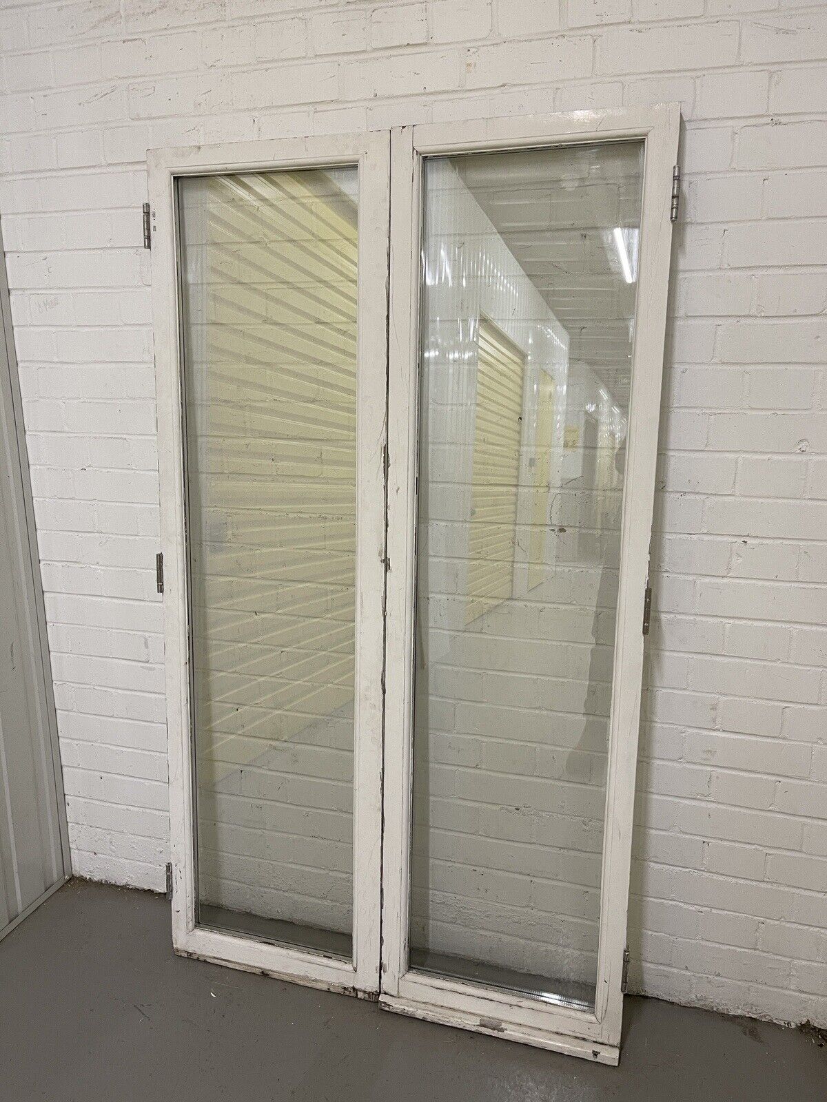 Reclaimed Old French Double Glazed Glass Wooden Double Doors 1700 x 985mm