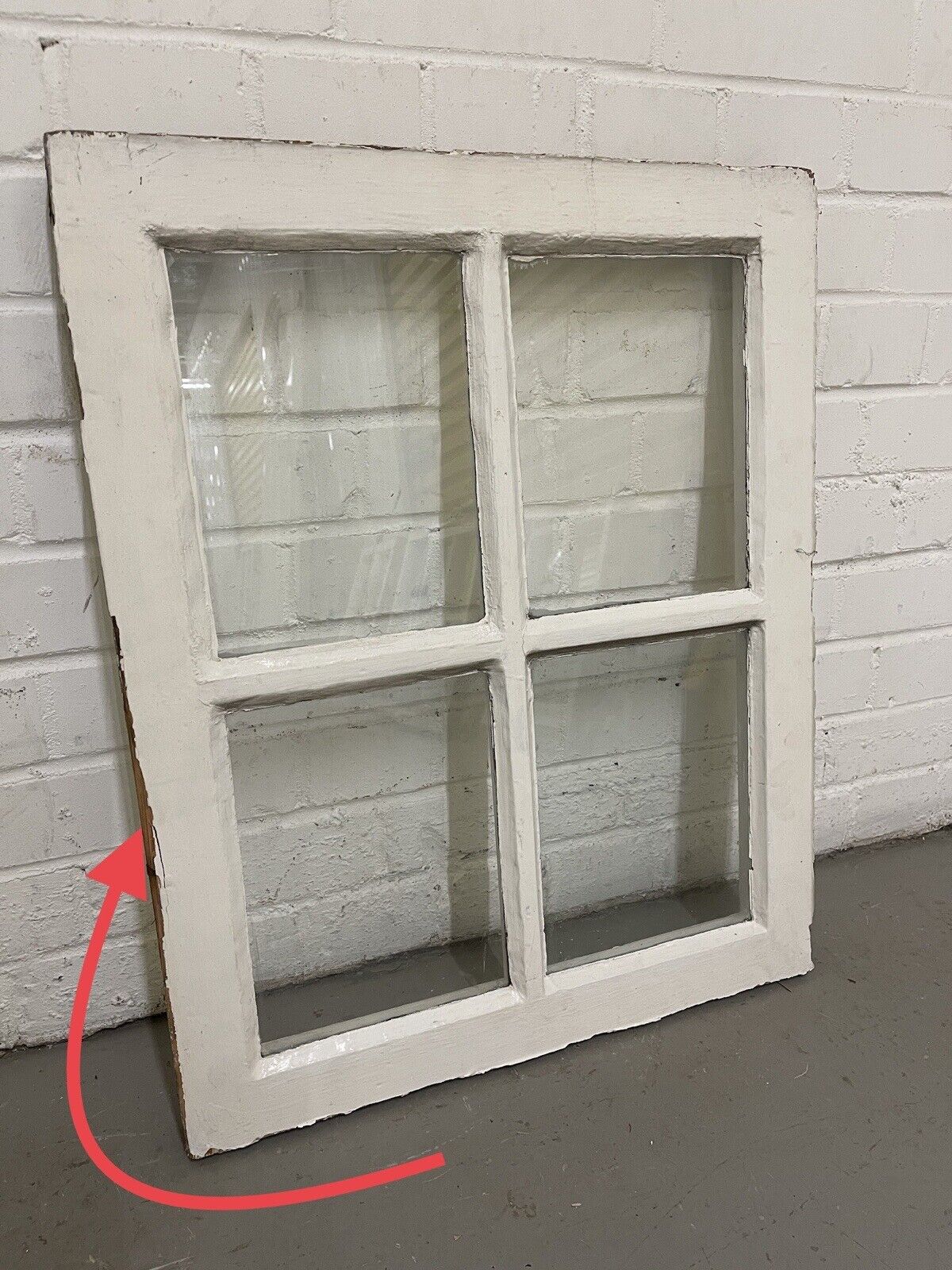 Reclaimed Old Georgian 4 Panel Wooden Window 865 x 725mm