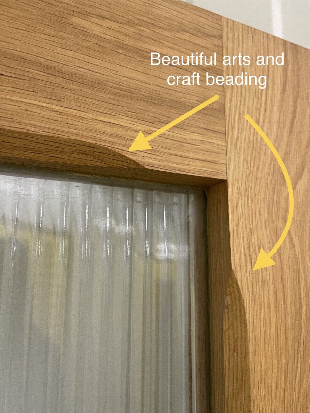 Reclaimed  Reeded Glass Arts and Craft Internal Door 1945 x 715mm
