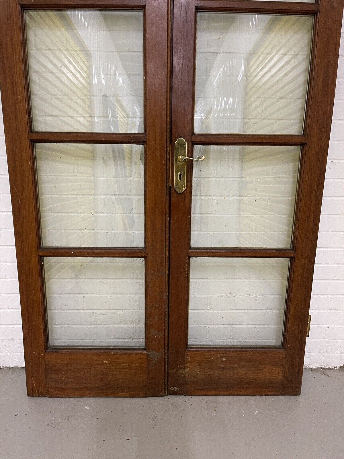 Reclaimed Old French Double Glazed Glass Wooden Double Doors 2025 x 1185mm