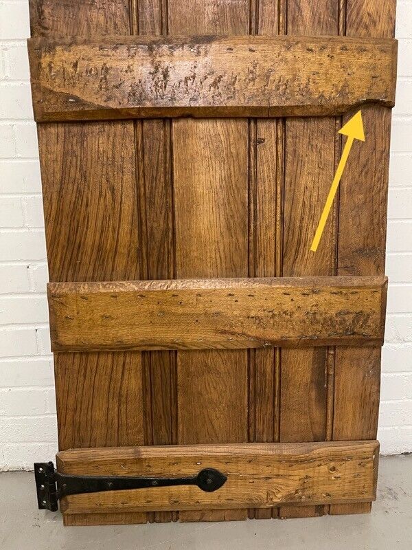 Reclaimed Oak Old Handmade Studded Ledge and Brace door 1838 x 680mm