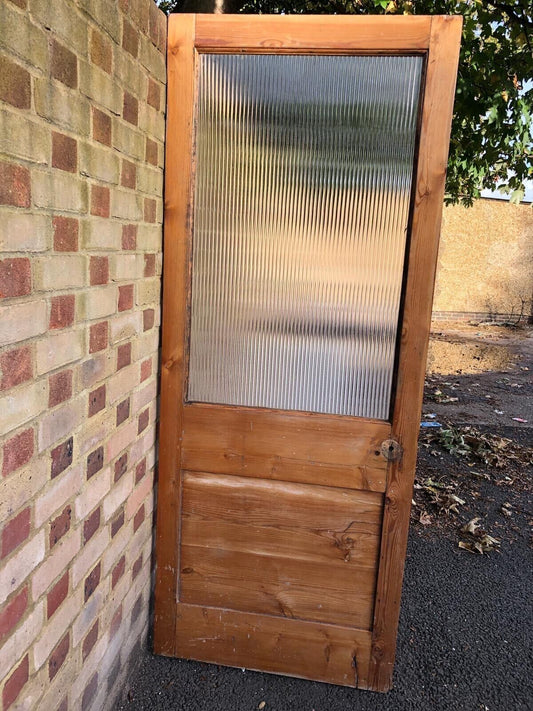 Reclaimed Reeded Glass Internal Or External Door 2008 x 805mm