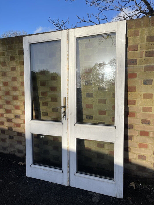 Reclaimed Old French Double Glazed Glass Wooden Double Doors 1365 x 2000mm