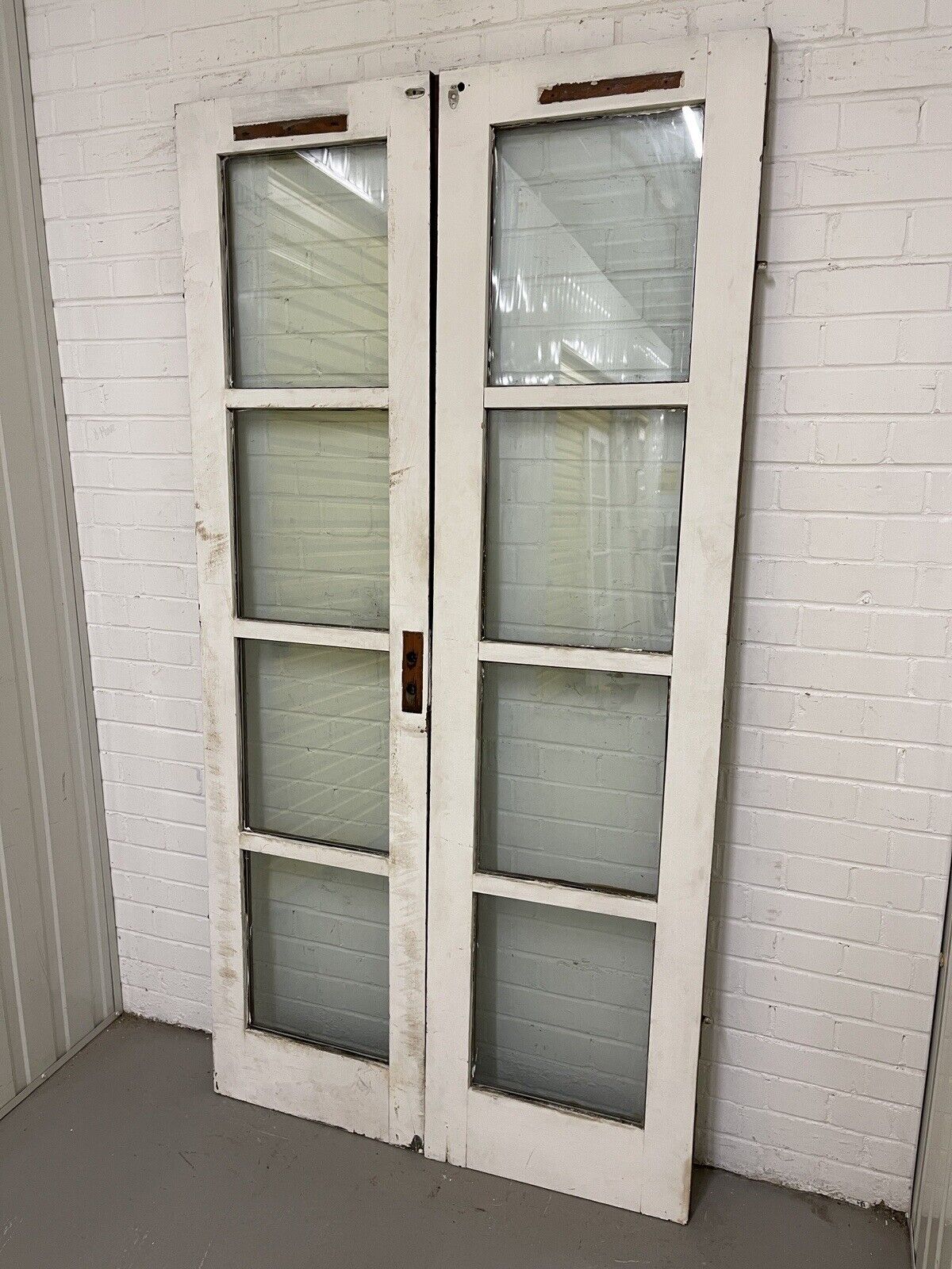 Reclaimed Old French Double Glazed Glass Wooden Double Doors 2015 x 1035mm