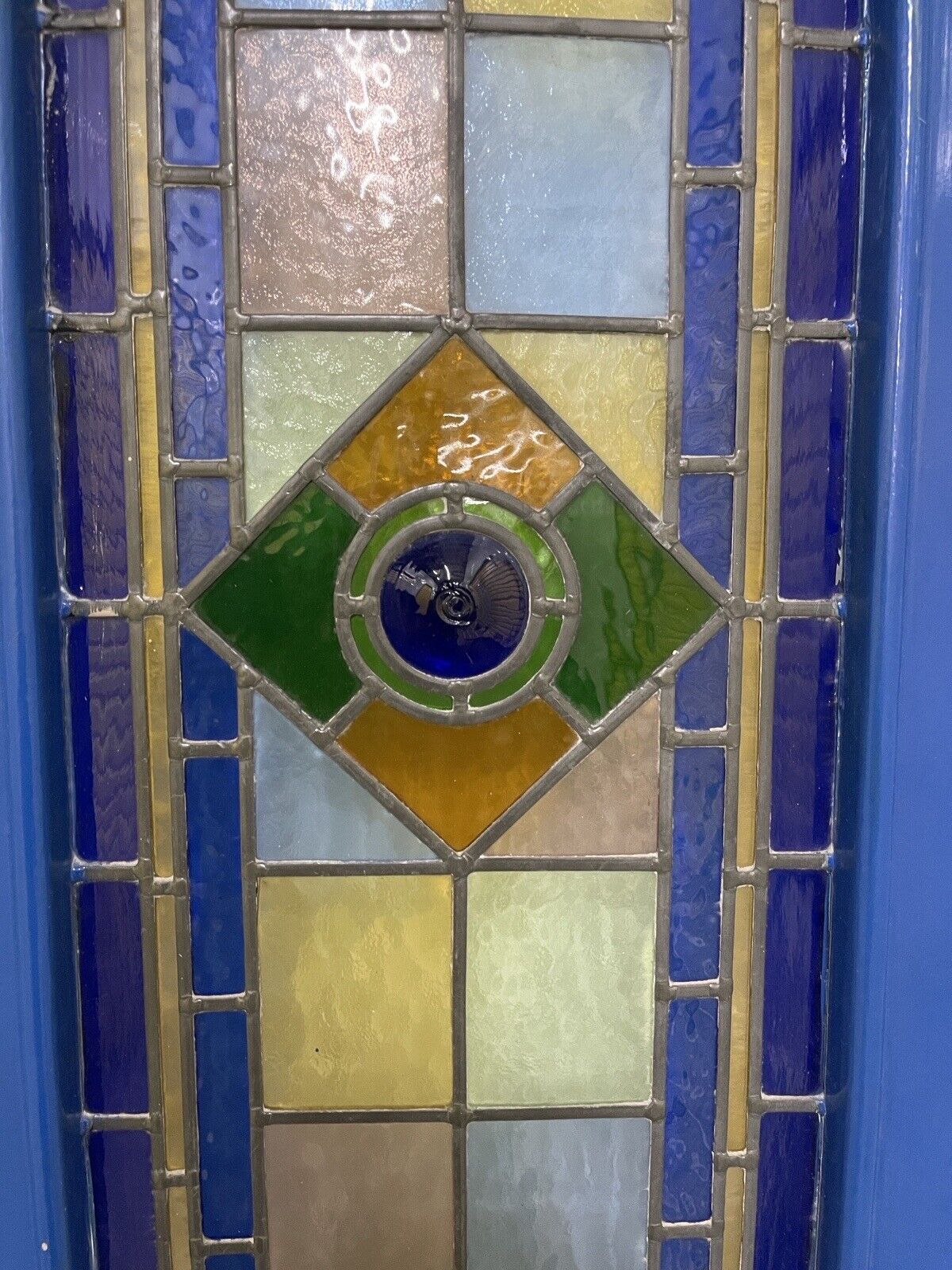 Reclaimed Victorian Stained Glass Wooden Panel External Front Door 2040 x 915mm