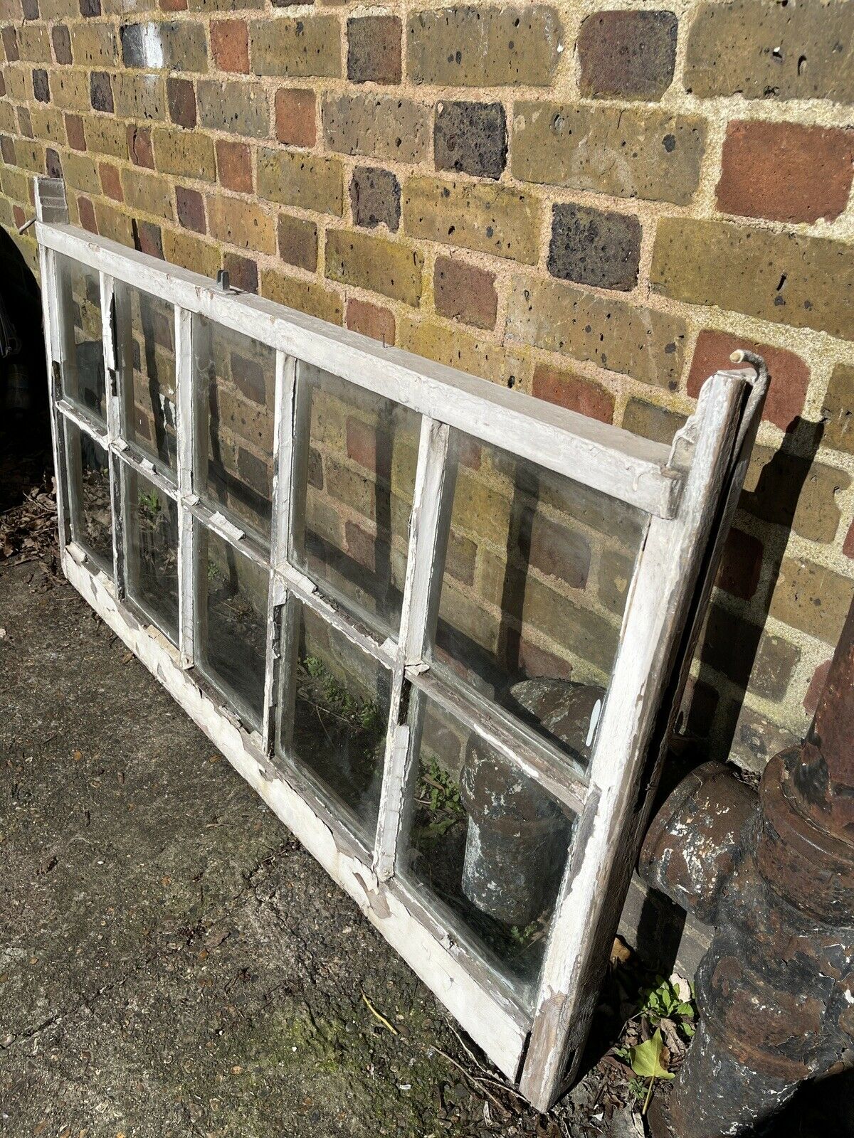 Large Reclaimed Old Georgian 10 Panel Wooden Sash Window