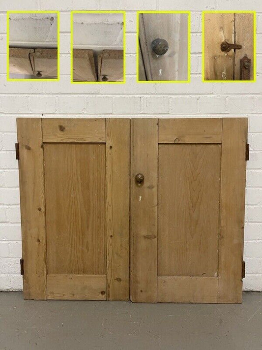 Reclaimed Pine Victorian Alcove Cupboard Doors Inter-locking 915 x 760mm