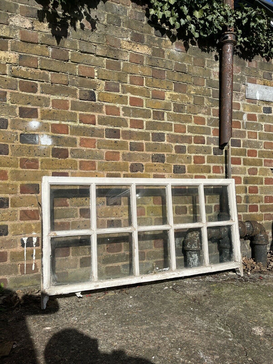 Large Reclaimed Old Georgian 10 Panel Wooden Sash Window