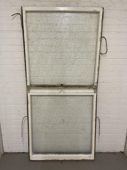 Pair Of Reclaimed Old Victorian Sash Panel Wooden Window 915 x 990mm 915 x 950mm