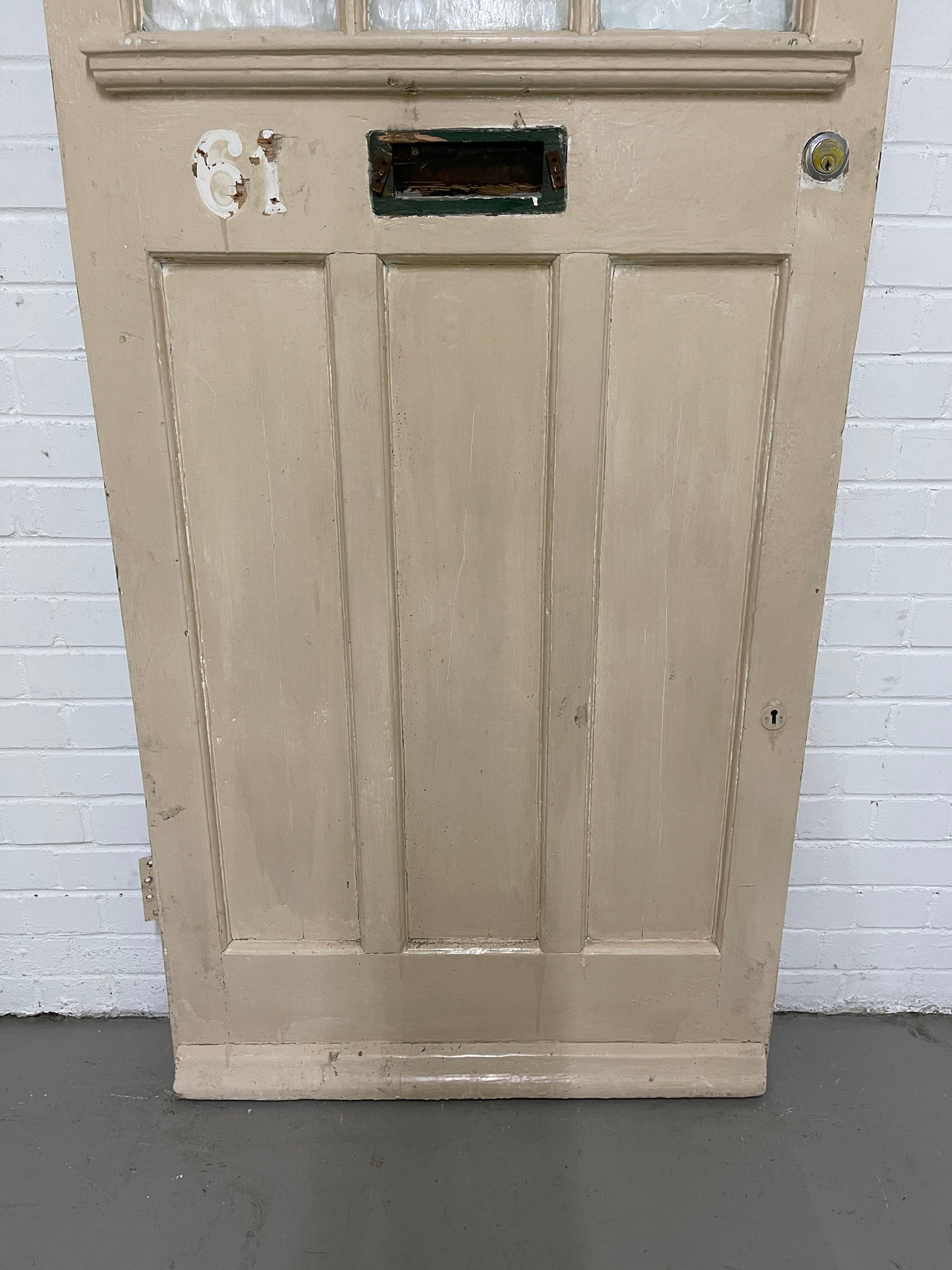 Reclaimed Old Edwardian Victorian Wooden Panel Front Door 2225mm x 858mm